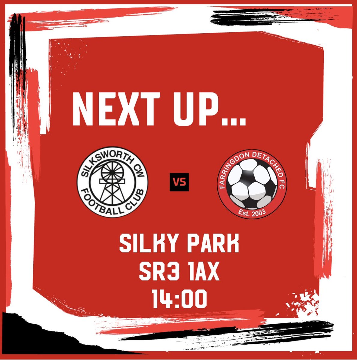 Saturdays match details. Not at the Sunderland game get yourself along to show support for two local wearside clubs. 

Should be a cracker!!