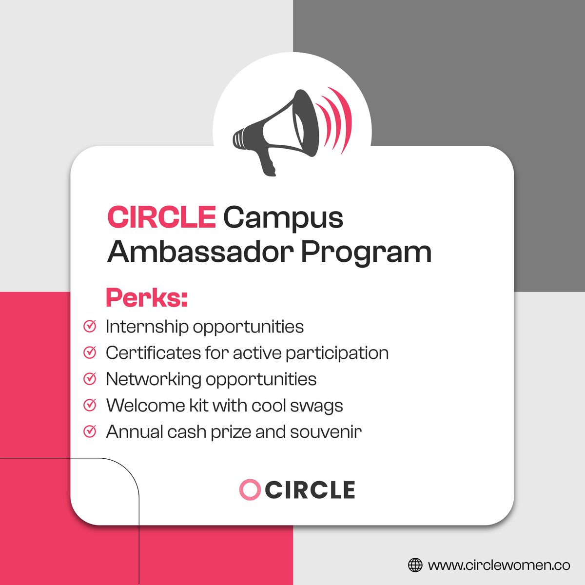 CIRCLE Women Association (@circlewomen_) on Twitter photo Ever dreamt of becoming the face of change on your campus?
CIRCLE Women Association is thrilled to introduce the groundbreaking 𝐂𝐚𝐦𝐩𝐮𝐬 𝐀𝐦𝐛𝐚𝐬𝐬𝐚𝐝𝐨𝐫 𝐏𝐫𝐨𝐠𝐫𝐚𝐦 for your university!
#CIRCLEwomen #EmpowerTheFuture Ever dreamt of becoming the face of change on your campus?
CIRCLE Women Association is thrilled to introduce the groundbreaking 𝐂𝐚𝐦𝐩𝐮𝐬 𝐀𝐦𝐛𝐚𝐬𝐬𝐚𝐝𝐨𝐫 𝐏𝐫𝐨𝐠𝐫𝐚𝐦 for your university!
#CIRCLEwomen #EmpowerTheFuture