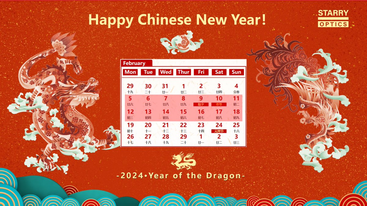 RaphaelWong_'s tweet image. We will be on holiday to celebrate Chinese New Year from Feb 5th to Feb 18th. Thank you to our customers for their trust and support over the past year. We look forward to the further cooperation with all our partners in 2024! Wish you all a happy and successful 2024!