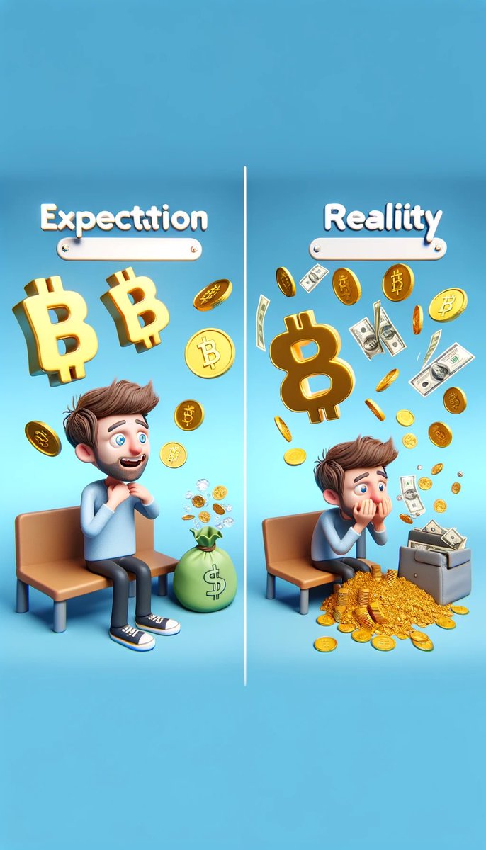 BitcoinAnubis's tweet image. Investing in Bitcoin: 

Expectation 💵💰 

Reality 😭💸 

#Bitcoin