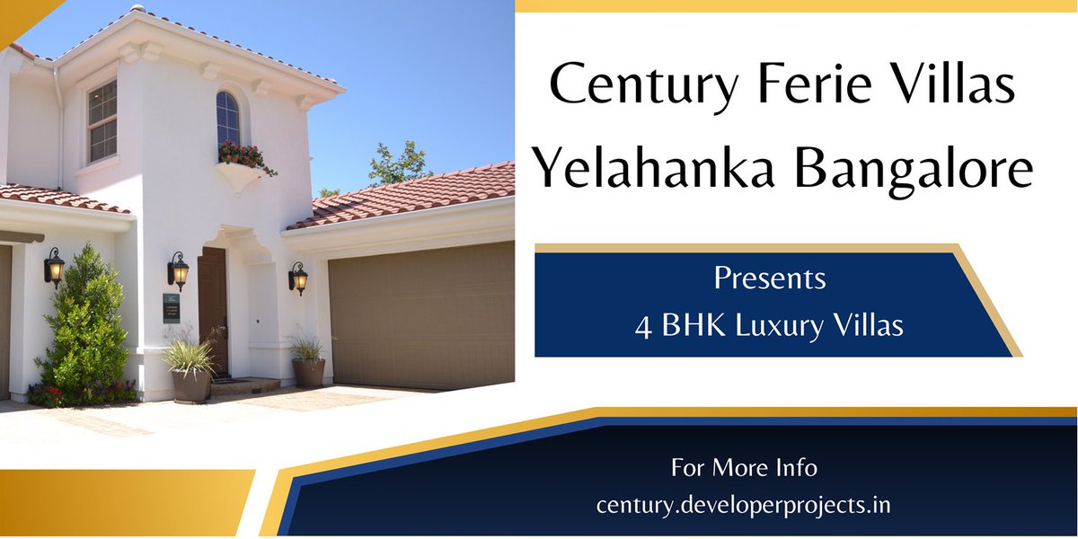creating_life01's tweet image. Century Ferie Villas Yelahanka is a residential development that offers 4 BHK Luxury Villas with modern living facilities &amp;amp; amenities in Bangalore on Doddaballapura Road.
For More Info
Visit: shorturl.at/gqILR
#CenturyFerieVillasYelahankaBangalore
#CenturyFerieVillas