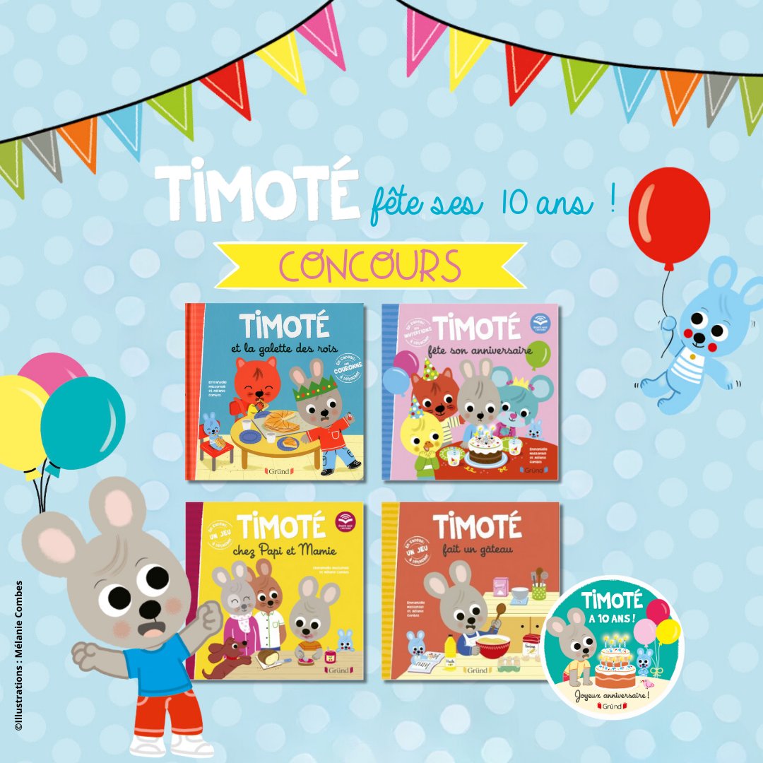 Le héros des tout-petits fête souffle cette année ses 10 bougies ! Et il a fait le vœu de continuer d'accompagner les enfants dans leur découverte du monde !
Jusqu'au 24 janvier, tentez de gagner ces 4 albums : editis.qualifioapp.com/quiz/1353495_2…