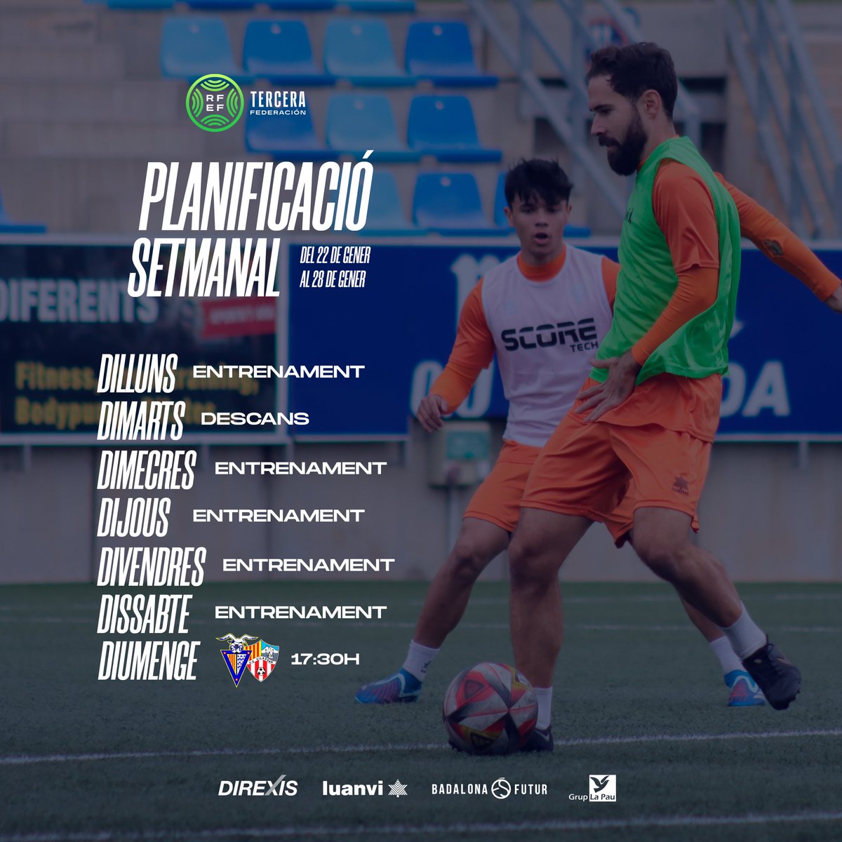 Comença la 2ª volta!! 💪🏼💙🤍

Diumenge 🆚 <a href="/UEVilassardeMar/">U.E. Vilassar de Mar</a> 

#BadalonaÉsFutur #CFBadalonaSAD #Badalona #3RFEF5