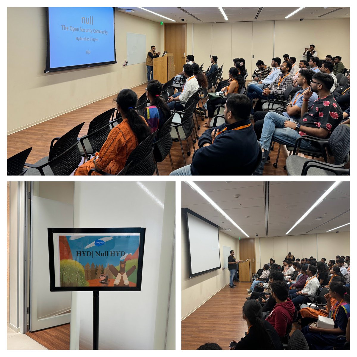 NULL Hyderabad (@nullhyd) on Twitter photo Jan'24 Monthly meet
Intro by <a href="/ShaikArifAli1/">Shaik Arif Ali</a>
News Bytes by Md Abdul Jameel
HTTP Headers by <a href="/_mohd_saqlain/">mrroot</a>
Cyber-crime laws & IPR by <a href="/sarwarjahanm/">BügNinjå</a>
Threat hunting & Azure by <a href="/pbssubhash/">Subhash</a>
Next meet prep: <a href="/ravindrapsharma/">Ravindra Penumarthi</a>
MC: <a href="/pavanw3b/">Pavan</a>
Venue credit: <a href="/salesforce/">Salesforce</a>
#NullHyd <a href="/null0x00/">null - The Open Security Community</a> Jan'24 Monthly meet
Intro by <a href="/ShaikArifAli1/">Shaik Arif Ali</a>
News Bytes by Md Abdul Jameel
HTTP Headers by <a href="/_mohd_saqlain/">mrroot</a>
Cyber-crime laws & IPR by <a href="/sarwarjahanm/">BügNinjå</a>
Threat hunting & Azure by <a href="/pbssubhash/">Subhash</a>
Next meet prep: <a href="/ravindrapsharma/">Ravindra Penumarthi</a>
MC: <a href="/pavanw3b/">Pavan</a>
Venue credit: <a href="/salesforce/">Salesforce</a>
#NullHyd <a href="/null0x00/">null - The Open Security Community</a>