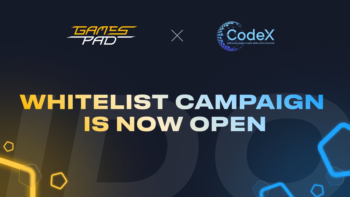 📣 Don't miss an amazing opportunity to win a guaranteed Bot Tier 🎟️ allocation

Join the whitelisting campaign NOW to secure your spot in the upcoming <a href="/codexchain/">CodeXchain</a> #IDO deal!

➡️ Join the whitelist: gleam.io/8OkmY/codex-id…

⌛ Deadline: January 23, 9AM UTC
🏆 We will choose 25