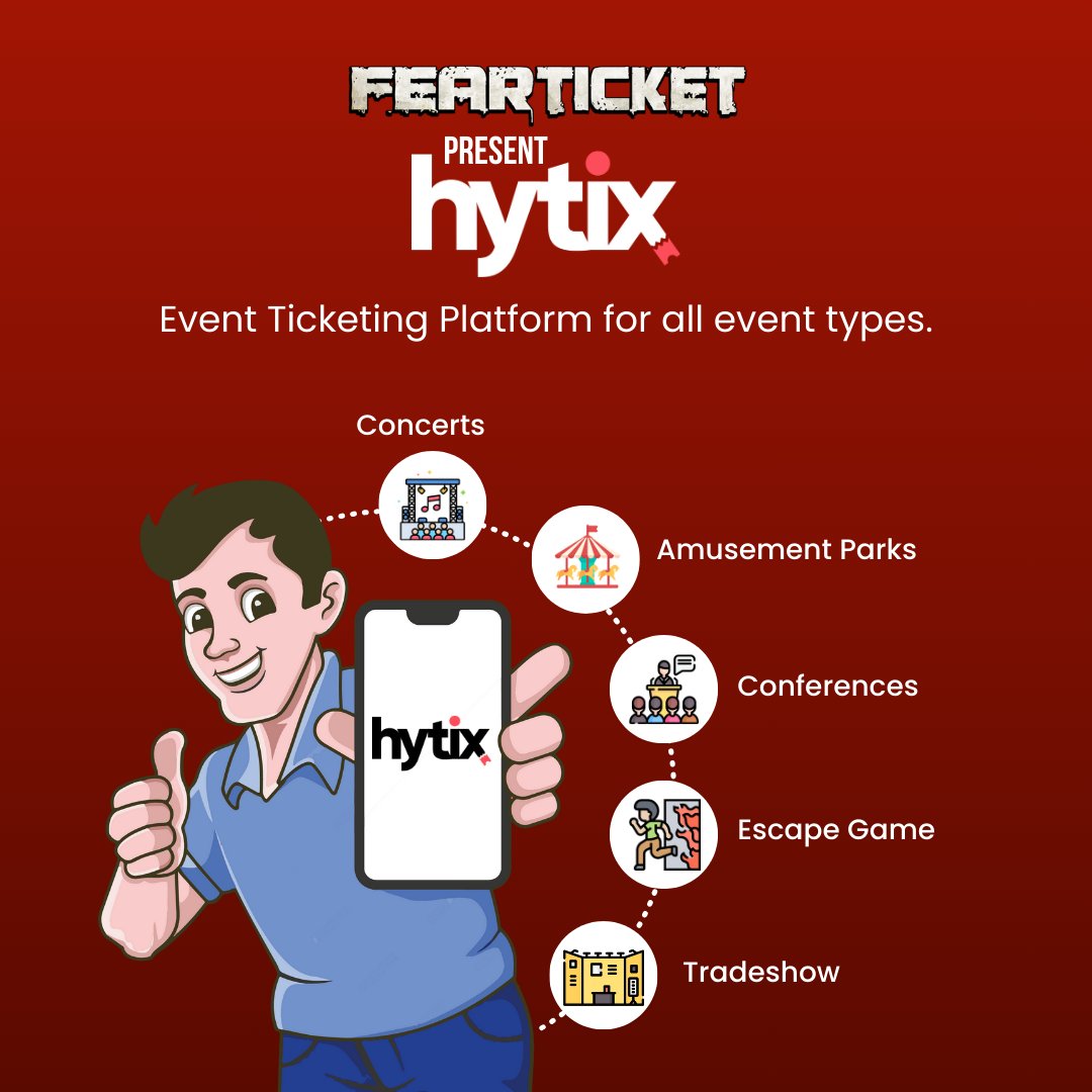 FEARTICKET Presents Hytix!

Your gateway to unforgettable experiences! 🎉 Hytix is the #1 event ticketing platform, offering seamless
access to concerts, amusement parks, conferences,
tradeshows, escape rooms, and celebrations.
#EventPlanningMadeEasy #FearTicket
#StressFreeEvent
