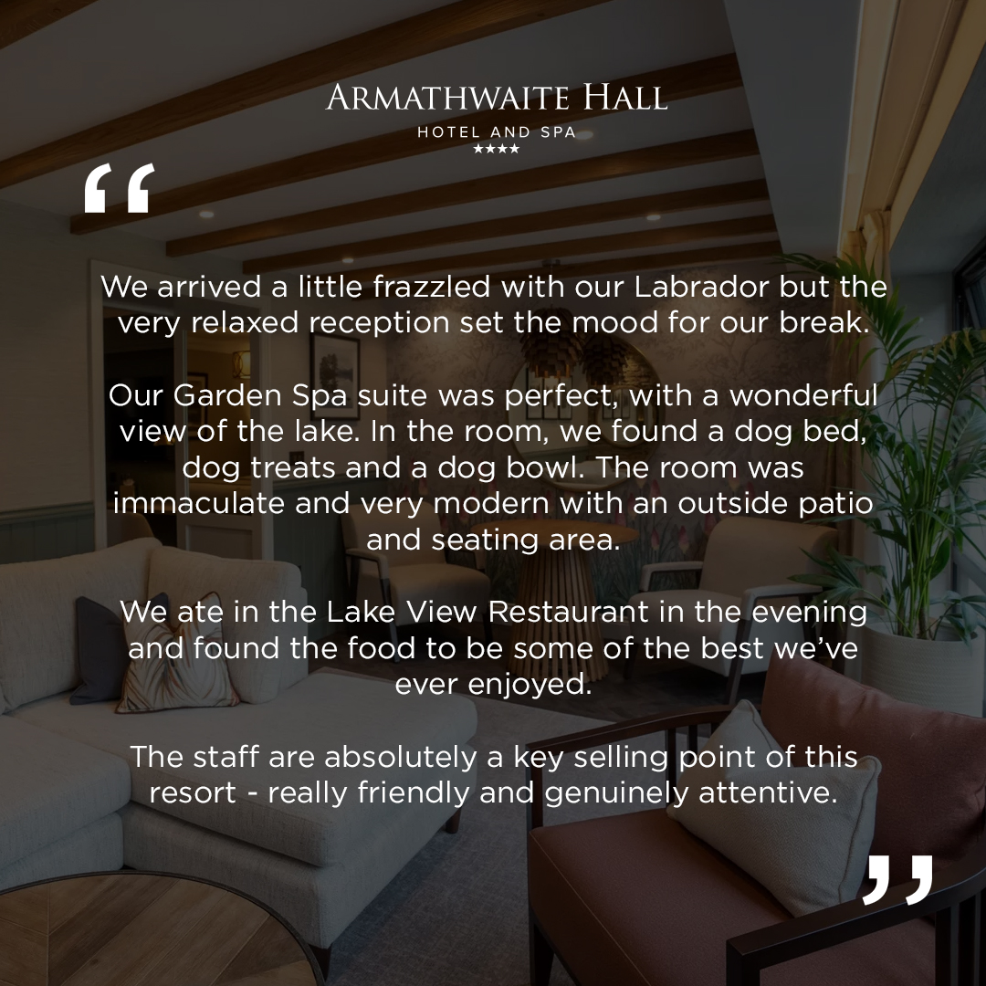 When you bring your dog to Armathwaite Hall, they will get the VIP treatment too!

Find out more about this from one of our valued guests 👇

#DogFriendly #DogFriendlyHotel