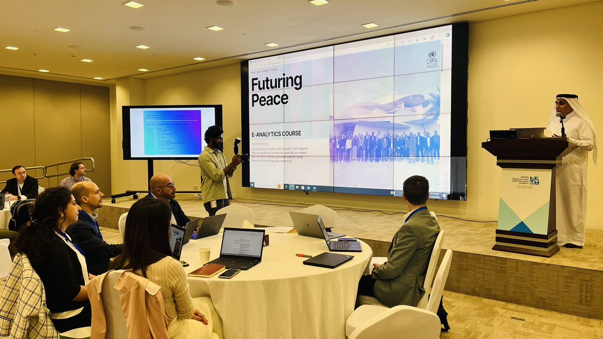 Muhammad Imran (@mimran15) on Twitter photo Dr. <a href="/akelmagarmid/">Ahmed Elmagarmid</a> inaugurates the E-Analytics Innovation Lab course, a collaborative effort by <a href="/UNDPPA/">UN Political and Peacebuilding Affairs</a> and <a href="/QatarComputing/">QCRI</a> in Doha. Hosting the DPPA Innovation Cell in Qatar is a great honor, and we eagerly anticipate nurturing mutually beneficial collaborations. <a href="/MWaehlisch/">Martin Waehlisch</a> Dr. <a href="/akelmagarmid/">Ahmed Elmagarmid</a> inaugurates the E-Analytics Innovation Lab course, a collaborative effort by <a href="/UNDPPA/">UN Political and Peacebuilding Affairs</a> and <a href="/QatarComputing/">QCRI</a> in Doha. Hosting the DPPA Innovation Cell in Qatar is a great honor, and we eagerly anticipate nurturing mutually beneficial collaborations. <a href="/MWaehlisch/">Martin Waehlisch</a>
