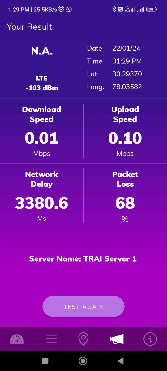 DEVIL7990's tweet photo. @airtelindia @airtelnews Current Airtel 4G speed in my area 
@TRAI https://t.co/NUmrEghImh