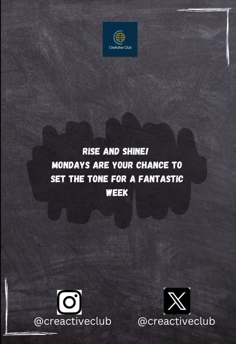 creactiveclub's tweet image. Happy Monday
#MondayMotivation #FreshWeek #QuoteOfTheDay
