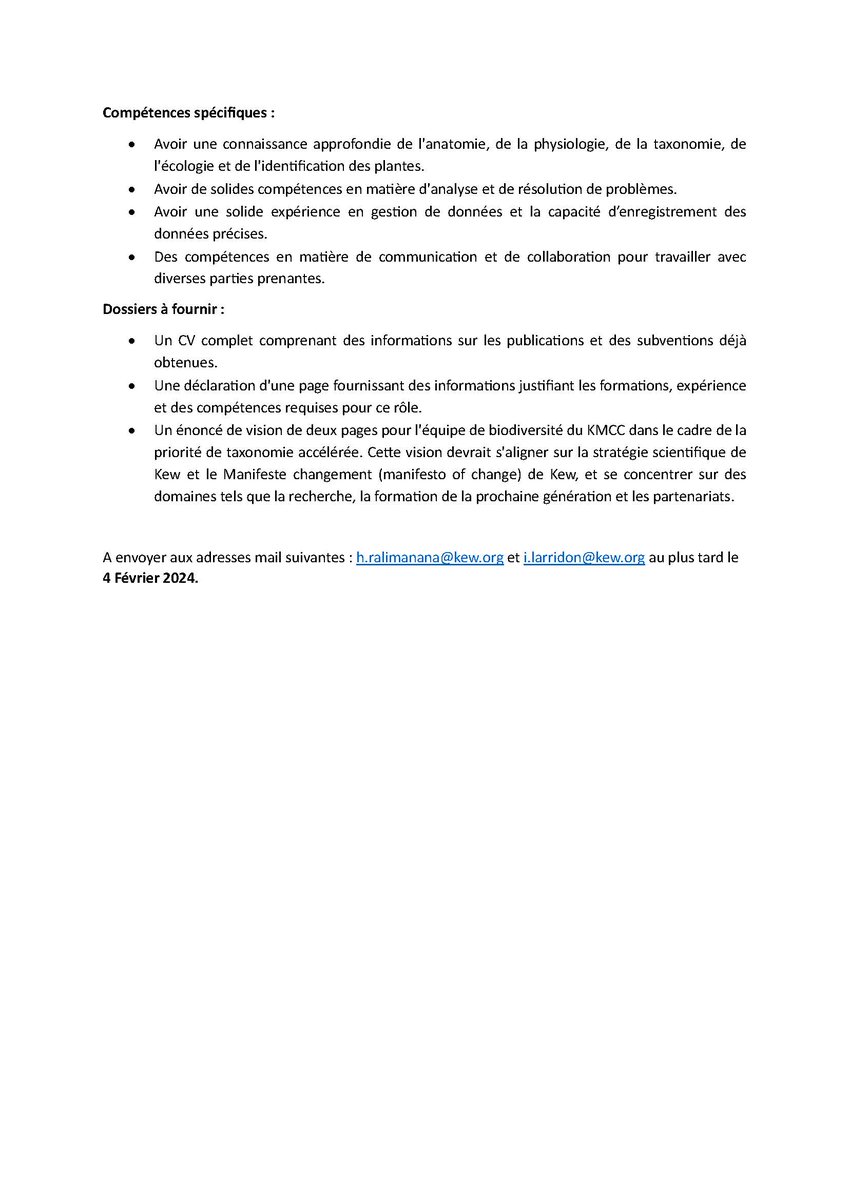 We are looking for a #Malagasy plant or fungal scientist to lead our @KewScience @TeamKMCC #Biodiversity team in #Madagascar #AcceleratedTaxonomy