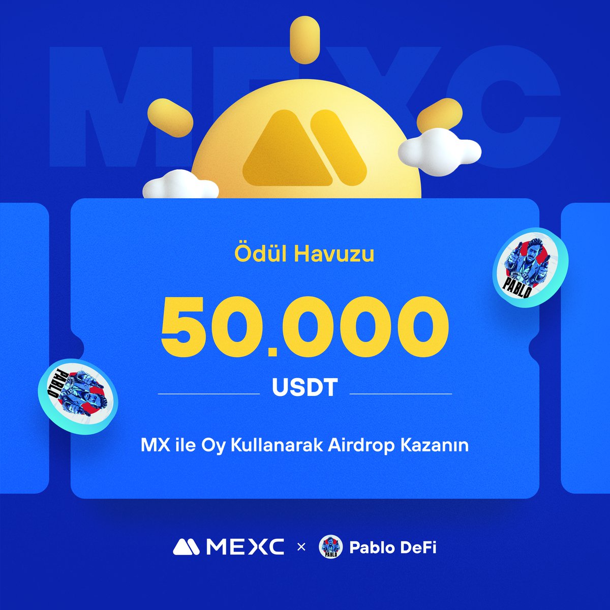 🚀 #MEXCKickstarter - @NarcosLand $PABLO Projesi için Oy Kullanın, 50.000 $USDT Airdrop Kazanın! 

🗳️ Oylama Tarihi: 22 Ocak 2024 12.00 - 23 Ocak 2024 11.50

📌 Ayrıntılar: mexctr.info/3vTL92A

#MEXCTürkiye #MXToken #MX #BTC