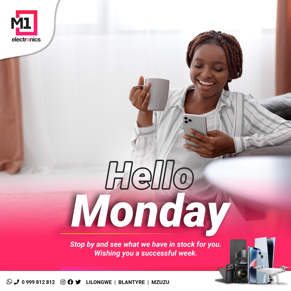 M1Electronics's tweet photo. Hello Monday! This is your Monday reminder that you can handle whatever this week throws at you. #MondayMotivation #NewResolutions #M1Electronics https://t.co/jVcVCoUrHA