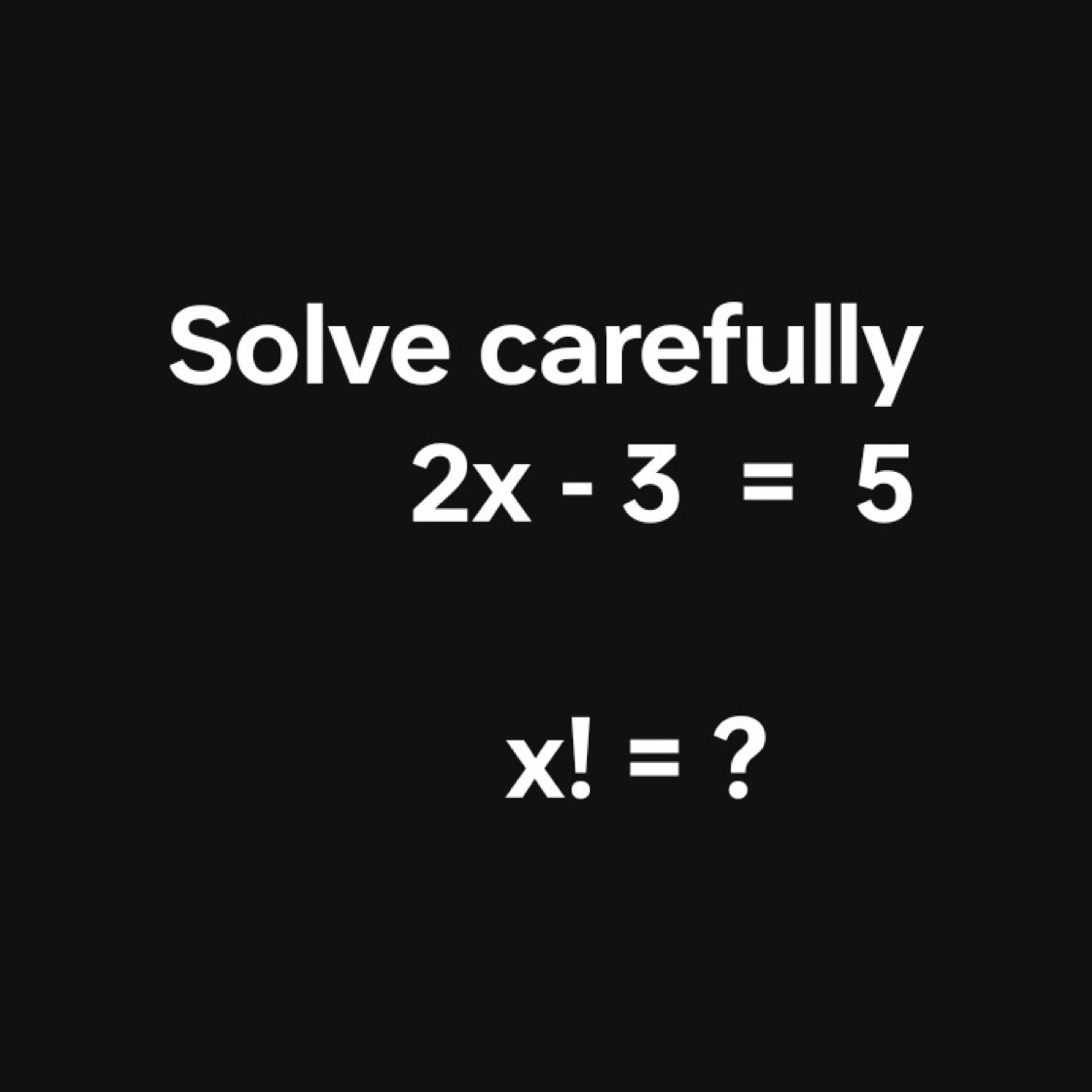 Solve for X