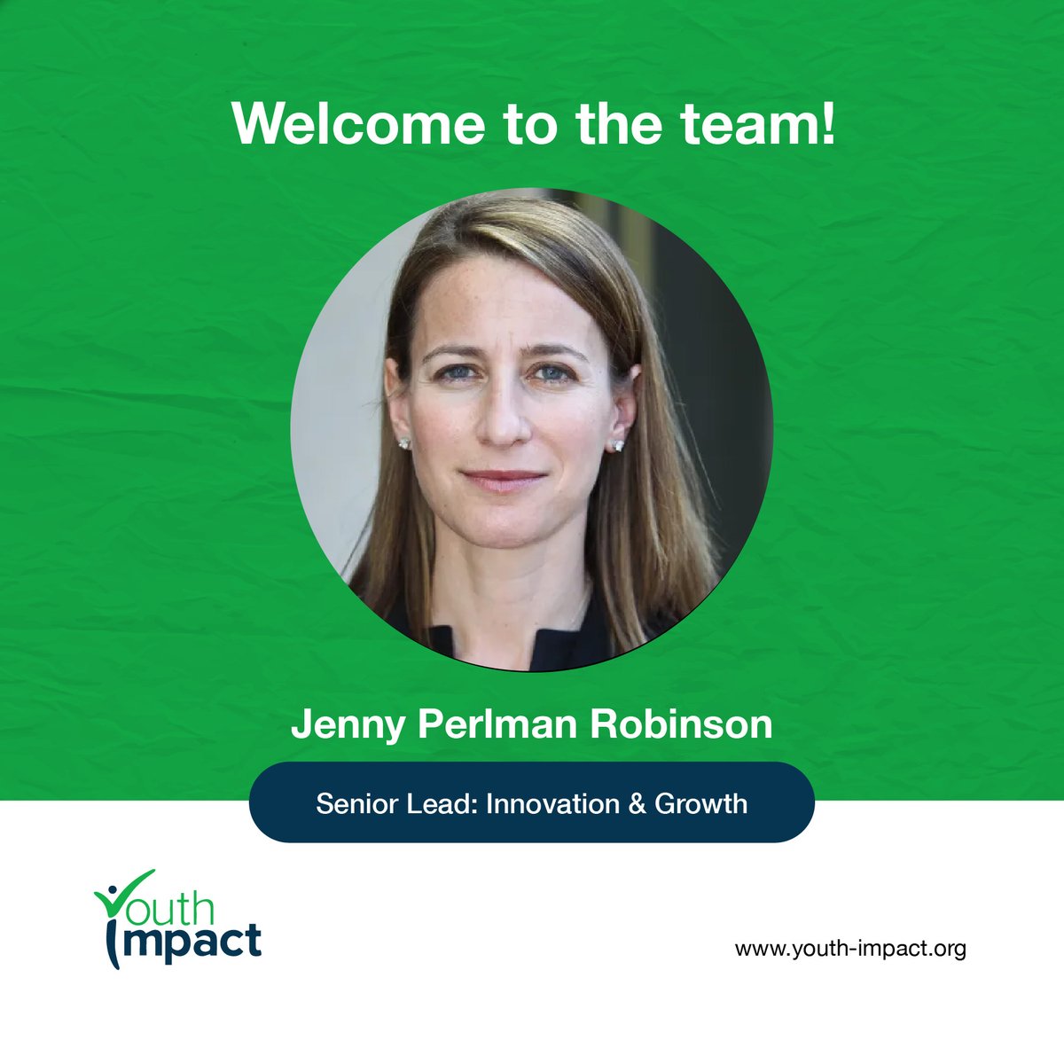 youthimpactorg's tweet photo. New Hire Spotlight! 🌟✨

We are pleased to welcome @JennyPerlman to the team as our Senior Lead: Innovation and Growth. A warm welcome to the team, Jenny! 

#NewHireSpotlight #InnovationandDevelopment #Education #InnovationandGrowth #NewTeamMemberProfile #WeareYouthImpact https://t.co/FZ6IXSidKZ