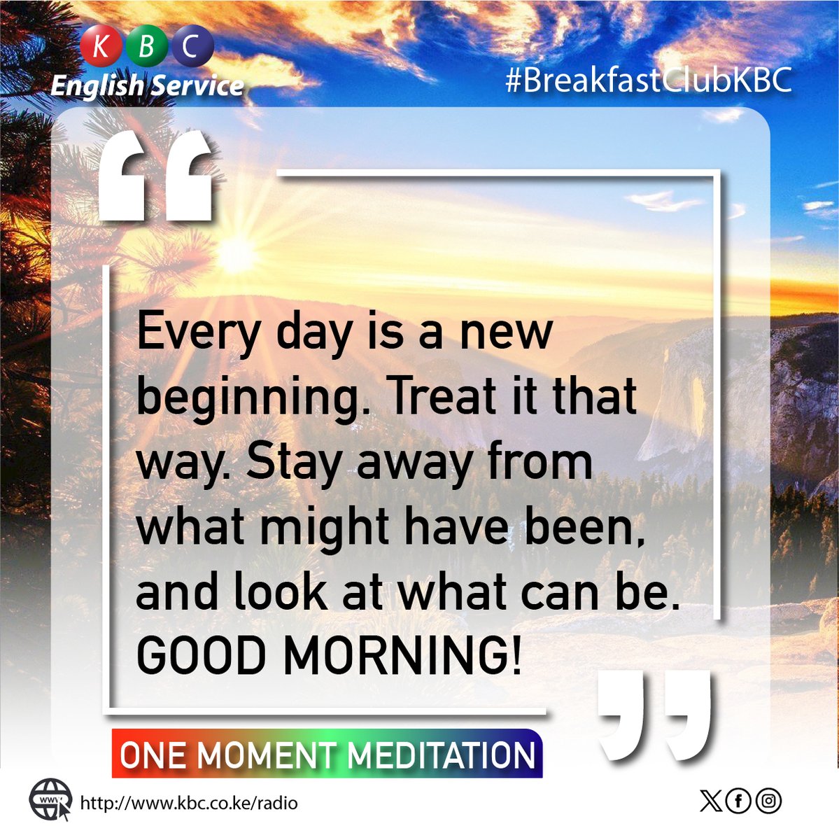 Tuesday morning moment of meditation. ^PMN #BreakfastClubKBC