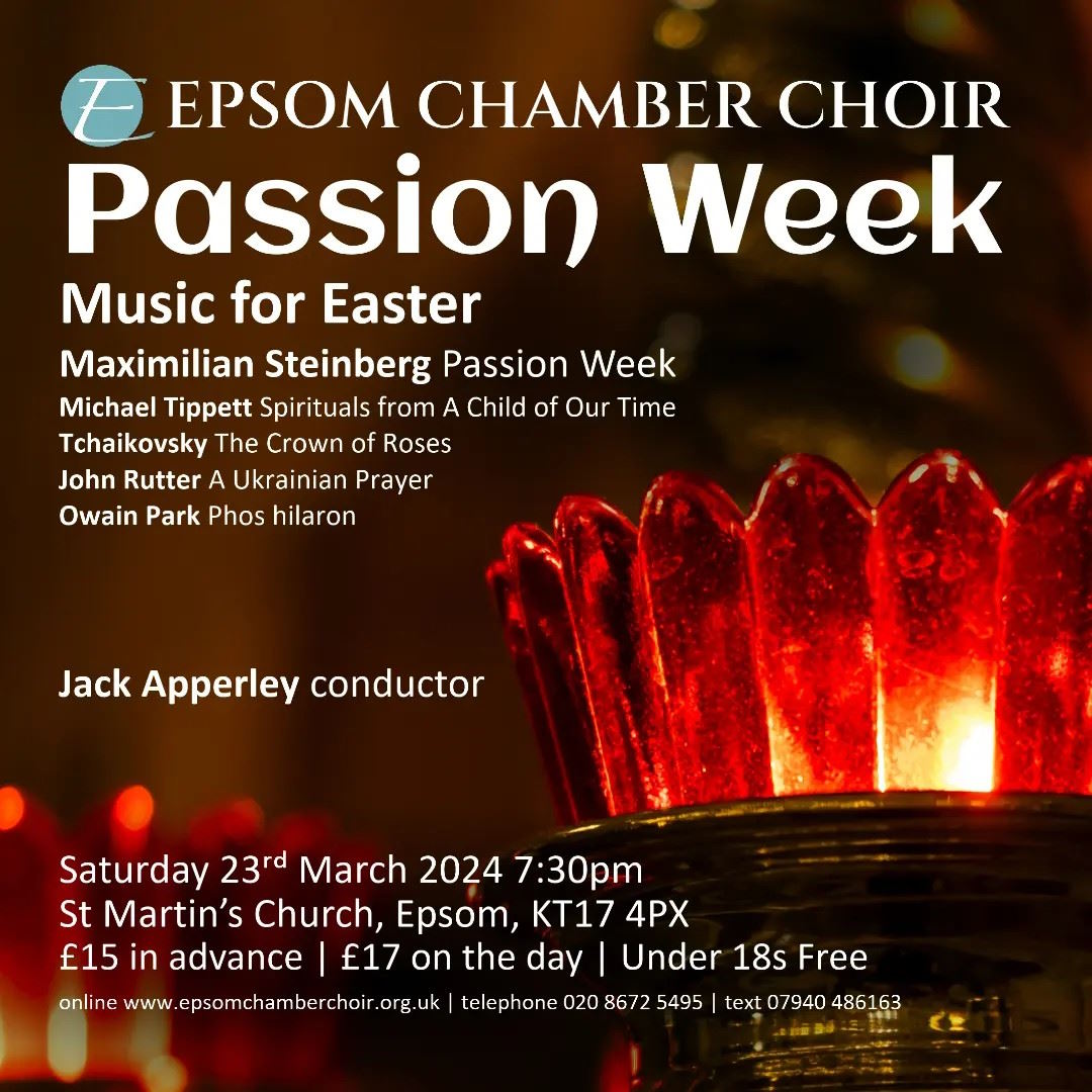 Passion Week- #ChoralConcert with @epsomchmbrchoir tinyurl.com/vrjx4xzt