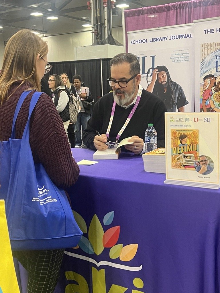 Our friend Pedro Martín - His amazing DEBUT title, Mexikid: well-deserved winner of the Pura Belpré Awards for both Youth Illustration and Children's Author, Odyssey Award Honor, and Newbery Honor Book!!!

#Mexikid
#alayma
#PuraBelpre