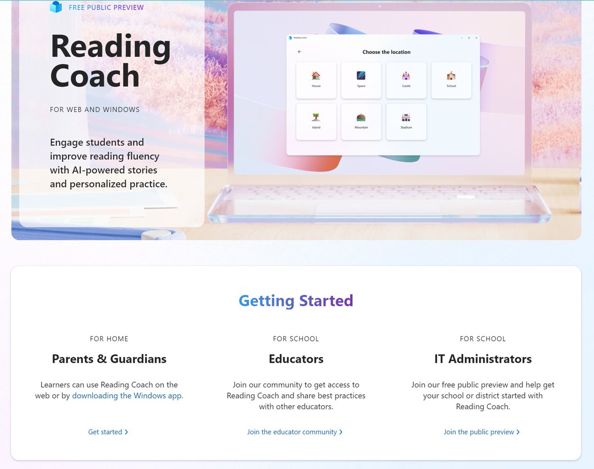 The public preview of reading coach is so good, especially for parents & guardians 📚 It's a great example of the potential for positive impact of generative AI 🪄 Try it now >> coach.microsoft.com