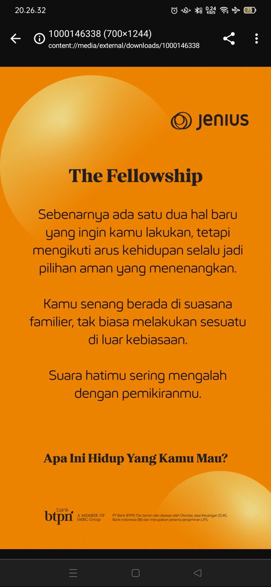 AfwumanAl's tweet photo. @JeniusConnect Hasilnya The Fellowship @JeniusConnect https://t.co/yJxmXItprx