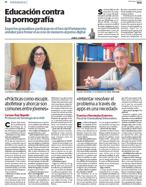 🔴 #UGResNoticia │ <a href="/ideal_granada/">ideal_granada</a> entrevista a <a href="/CarmenRuizRepul/">Carmen Ruiz Repullo</a> , profesora de Socióloga de la #UGR, acerca de su estudio sobre violencia y pornografía

❌Carmen asegura que es preocupante la violencia de las prácticas sexuales de los jóvenes debido al consumo de pornografía

⬇️