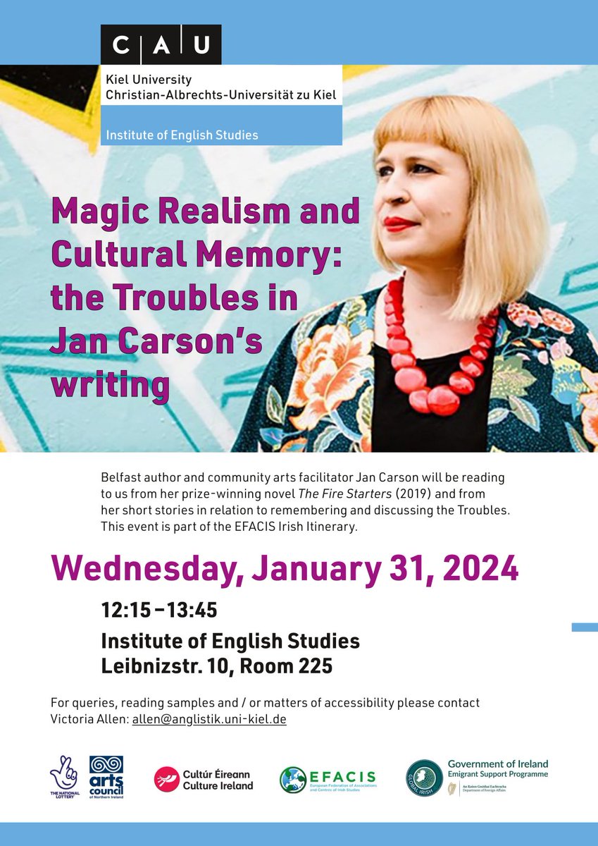 e_efacis's tweet image. Writer @JanCarson7280 will be visiting Hamburg, Kiel and Flensburg on the German #IrishItinerary in January/February.

Do join the events if you are in the neighbourhood!

More upcoming Itinerary events at efacis.eu/itinerary-even…

#irishwriting #irishstudies #novel #shortstory