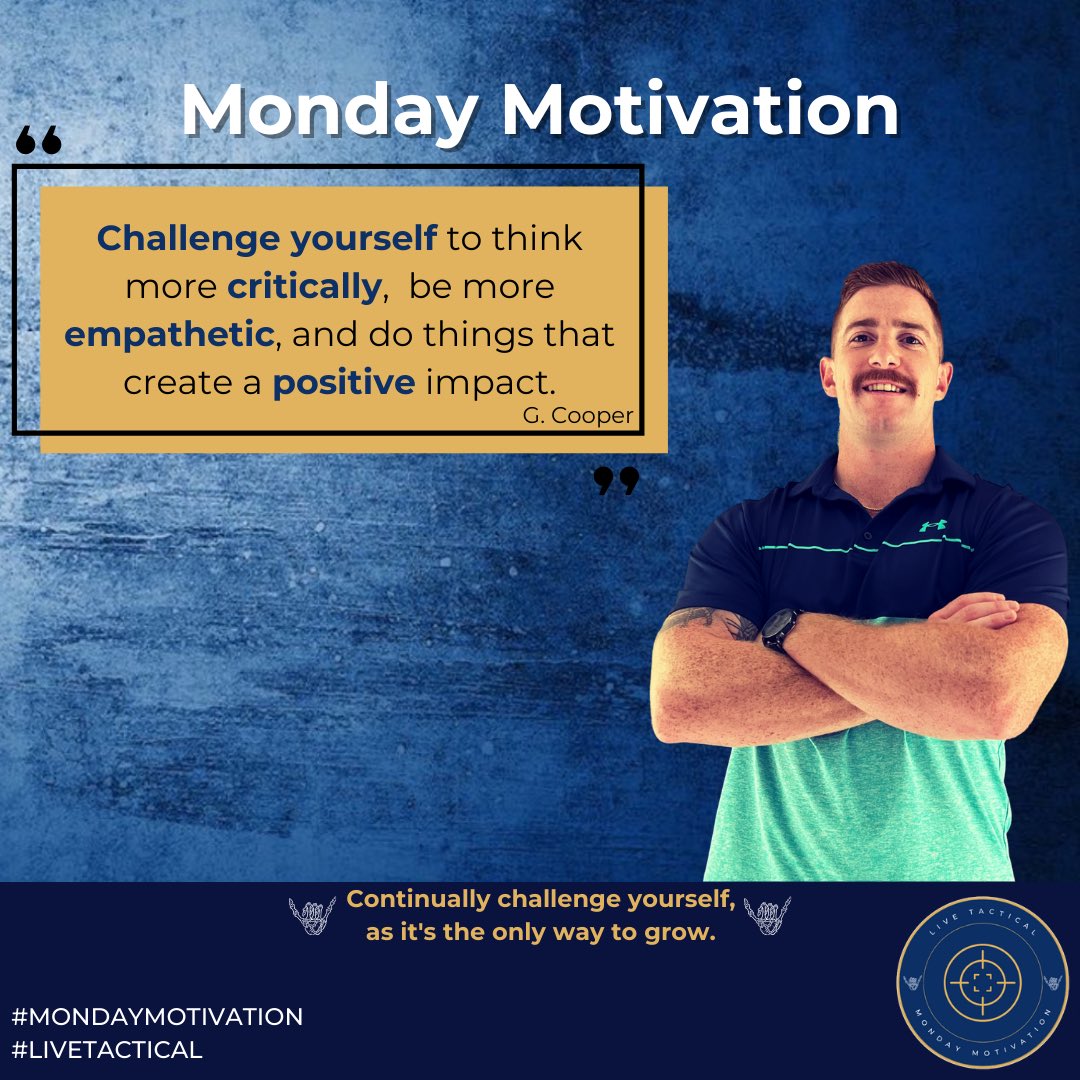 _CooperGreg's tweet image. Challenge Yourself.

#mondaymotivation #livetactical #impact #MenTELLHealth #yyc #yxe #mentalhealth #mentaltoughness #mindfulness #happiness #successcriteria #leadership #masculinity #followthrough #judo #judowayoflife