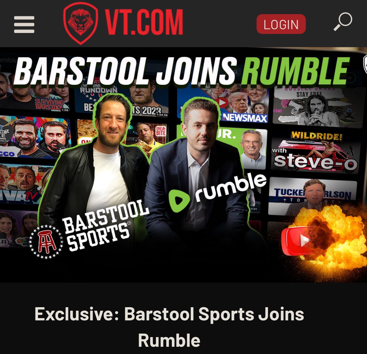 The media business is fascinating. @barstoolsports joining @rumblevideo is another example of creators leaving @YouTube Akin to @joerogan deal with Spotify. YouTube is still king, but for how long? There’s plenty of examples of market leaders failing due to a lack of…