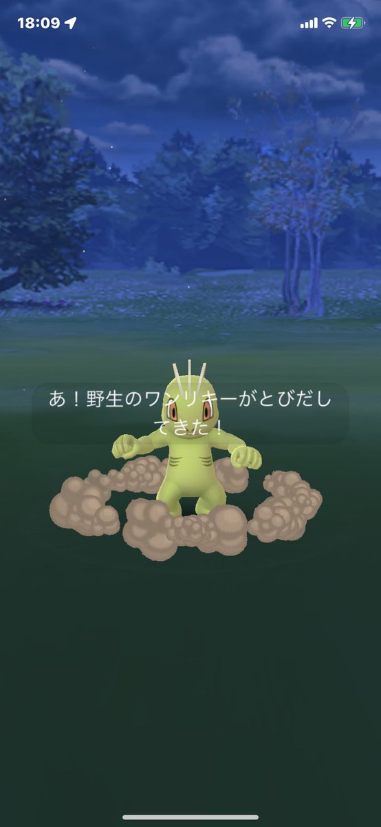erimamannn's tweet photo. こんばんわーい＼(^o^)／
＃ポケモンGO ＃ポケモンGO色違い ＃色違い ＃ワンリキー https://t.co/6MjrSKESDJ