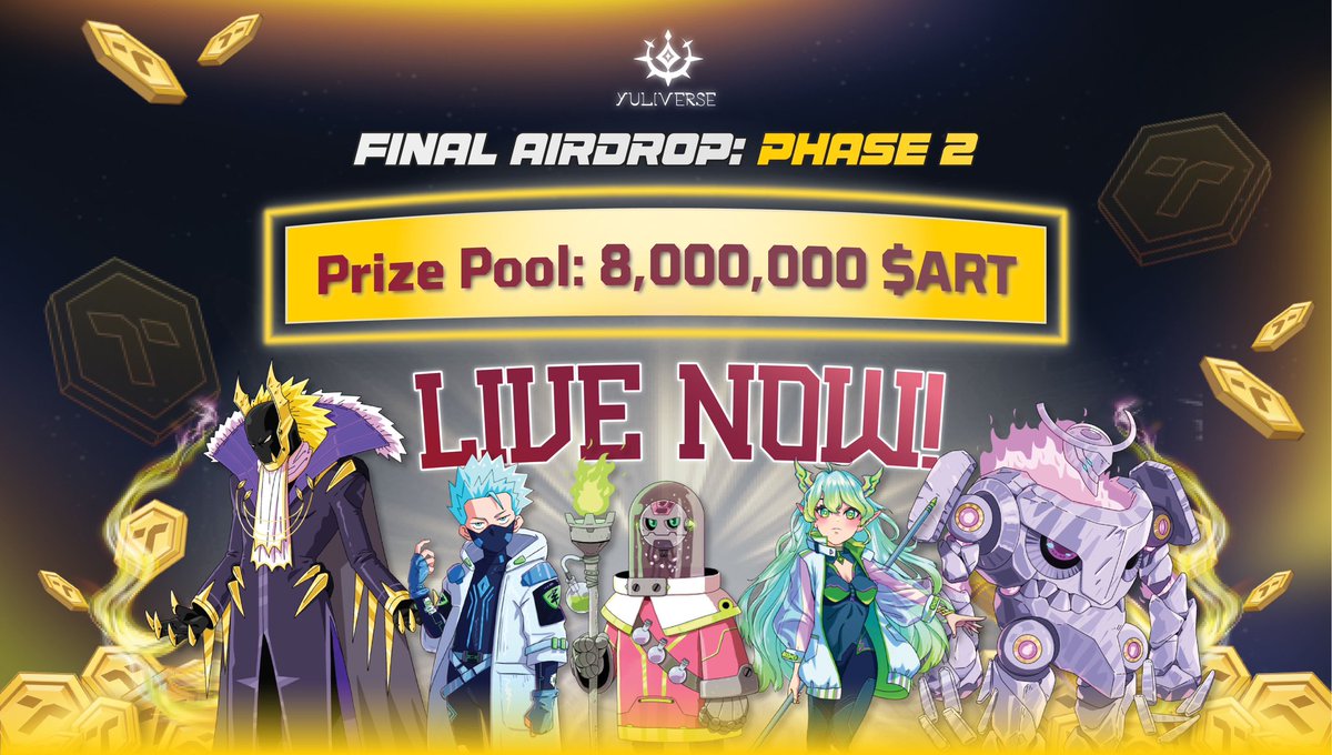 GalaxySky_Web3's tweet photo. #消息Time🌥️
@TheYuliverse
更新消息分成兩部分說明❤️🔥
📝#Airdrop_Phase2
📝#YuliGen2 2.0 #NFT #GameFi
先從大家比較關注的空投開始🫡
📝#Airdrop_Phase2
1️⃣ #Phase2 $ART #Airdrop 8,000,000➡️相較第一波多2倍❣️
2️⃣維持網站簽到拿 #YuliPoints
3️⃣綁定 #OKXWallet ➡️抽總價值5,000 #USDT 的原型x50&普通x25 #NFT
https://t.co/w9bc0Jt1lH 邀請碼:KKU5JG
⏰2024/01/22-2/18
📝#YuliGen2 2.0 #NFT #GameFi
1️⃣集齊5屬 #YuliGen2 ➡️增加每日 $ART 10%
2️⃣ #PassCard 可以購買囉😎
@Element_Market
✅Official Contract: 0x47fc8598221c837b4c8a55289c63022114f2d110
綜合以上 #Phase2 其實感覺跟沒有更新很多😱
建議小夥伴就嚕空投即可😎
☁️喜歡我的分享☁️
❤️+🔁+標註朋友一起眾樂樂
@BNBCHAIN
#GalaxySkyNews
#Yuliverse #NFT #Web3 #BNB #BNBChain #YULIGEN2