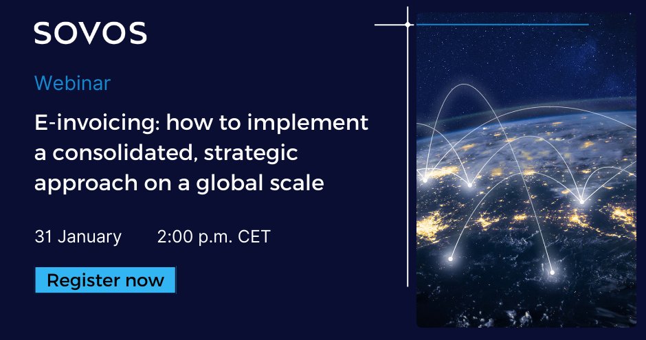 Join Clémentine Mayor and Alexis Desjardins on 31 January to discuss the e-invoicing regimes in Saudi Arabia, Malaysia, Israel and Indonesia and the key strategic directions for a consolidated approach.  

Reserve your place: ow.ly/Ufcc50Qt3XM

 #eInvoicing #Webinar