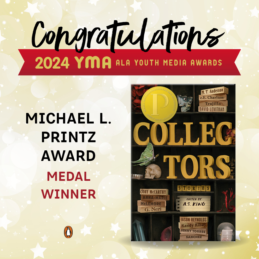 WHAAAAAAT!! Congratulations to <a href="/AS_King/">A.S. King ☂️ Updates Only</a> @randyribay <a href="/JasonReynolds83/">Jason Reynolds News</a> <a href="/jetchez/">Jenny Torres Sanchez</a> @LaAnnaMaries @_MTAndersn, Cory McCarthy, G. Neri, David Levithan, &amp; e.E. Charlton-Trujillo! THE COLLECTORS: STORIES is the Printz Medal Winner! #ALAYMA