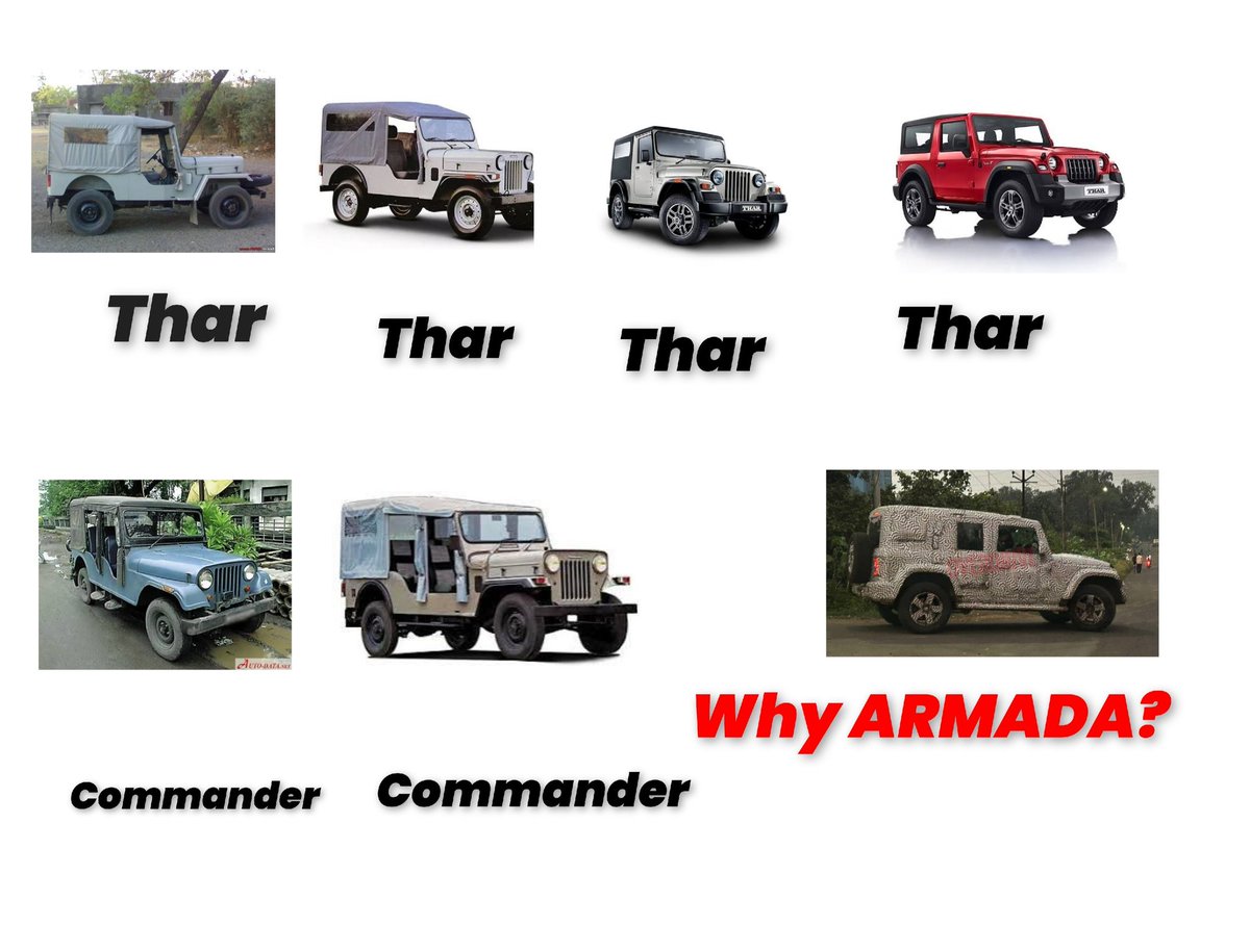 kukuldeep's tweet photo. Waiting for launch of most awaited #5doorthar but one thing that i want to suggest about name of that lovely car b4 launch, can we name dis "commander" ?

CL550-Major-thar-Thar
Commander-commander- why Armada..
I will go for it 100% but love more if it comes with name" commander" https://t.co/eFGT2TbYh6