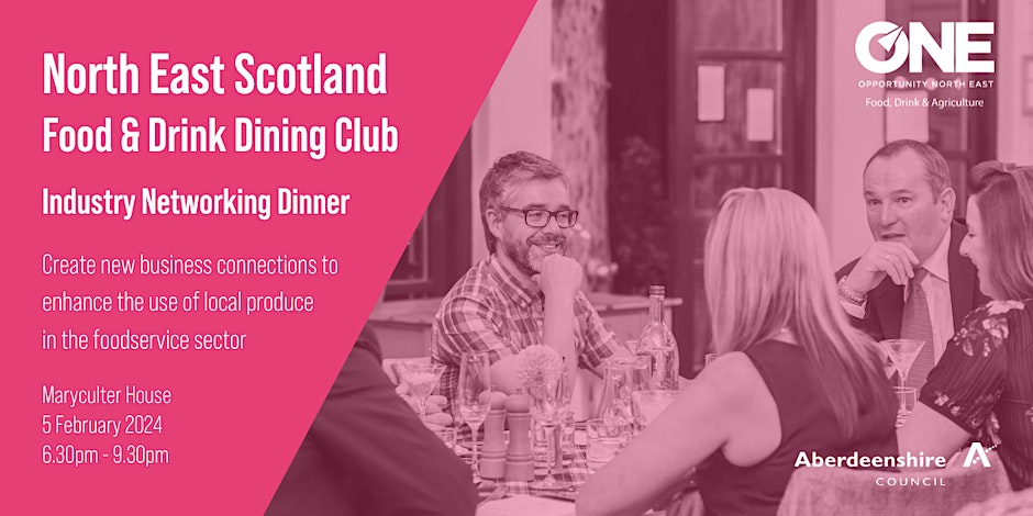 🎗️Reminder - North East of Scotland Food &amp; Drink Network

Open to #food &amp; #drink producers &amp; broader supply chain in #Aberdeen #Aberdeenshire &amp; #Moray, the 1st revival Dining Club takes place

🗓️ 6.30-9.30pm Mon 5 Feb <a href="/maryculter/">Maryculter House</a>

🥘bit.ly/DC050224
