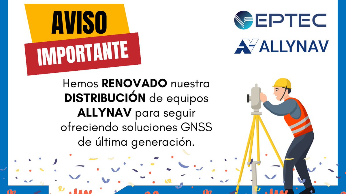 EPTEC_EC's tweet image. ¡Celebramos la renovación de nuestro contrato de distribución de equipos! Comprometidos con la excelencia para ofrecerte lo mejor en equipos GNSS

Visítanos en eptec.net/contacto

#DistribuidorOficial #allynav #RTK #geodesia #topografia #gnss