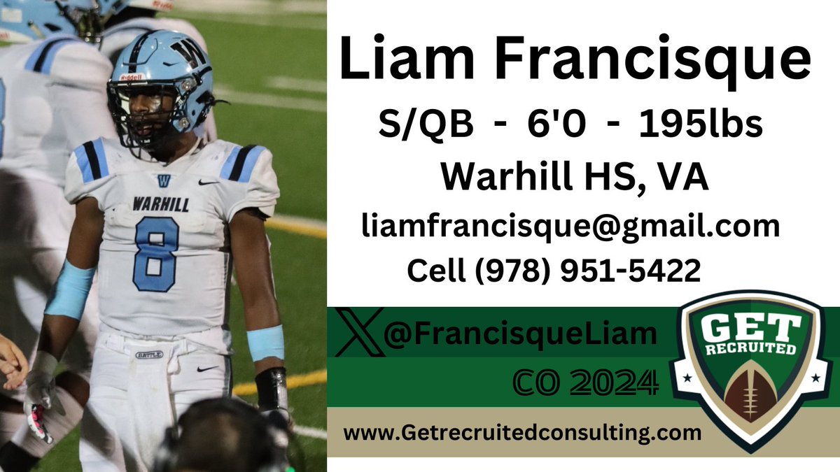 Liam Francisque - CO 2024 - S/QB - 6'0 190 lbs - Big, fast, athletic, smart, great leader. Profile: getrecruitedconsulting.com/recruit/liam-t… @ODUFootball @CuseFootball @UConnFootball @Delaware_FB @ElonFootball @ECUPiratesFB @Spiders_FB @AppState_FB @FrancisqueLiam @1of1lifeskills #college