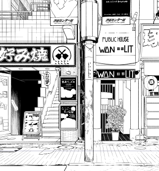 アシ仕事の後にチビチビ描いてる渋谷の一部 