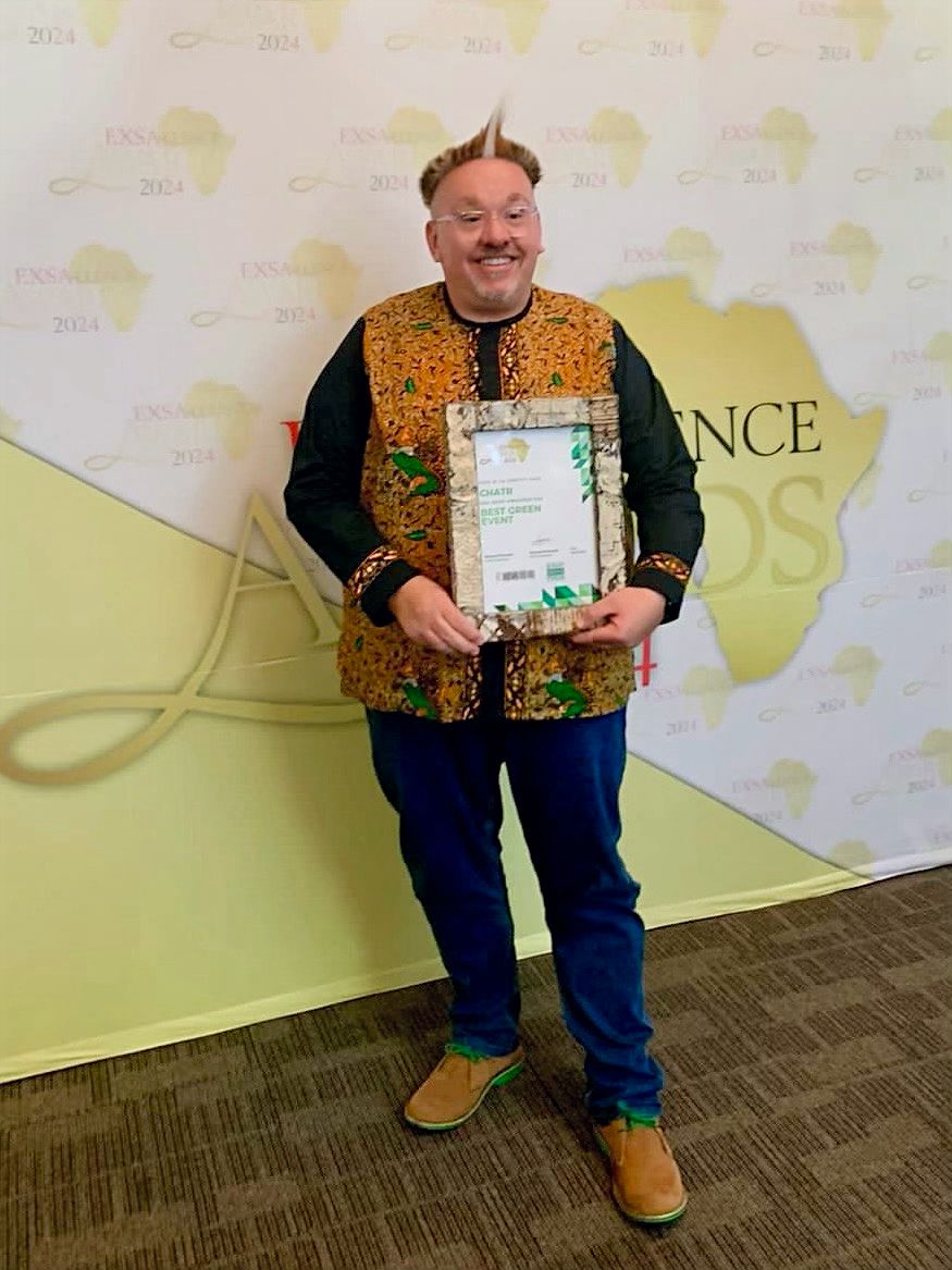EventGreening's tweet photo. Congratulations to all the winners at the @EXSA_SA  Awards, especially those who shone brightly in the Green Awards category! 🏆✨

A special shout-out to @chatrxp , a proud member of EGF, for clinching the prestigious Green Event award. https://t.co/ST6ATMuQ4E