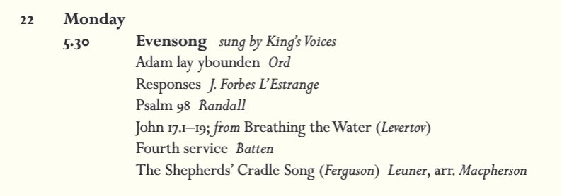 We’re back! Join us today at 17:30 for our first service of term, where we will be celebrating the Epiphany season with music from Ord, @JoForbesLE, Batten, Randall, and Macpherson. All welcome!