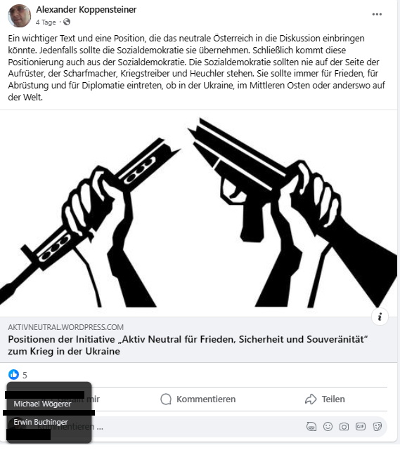 DietmarPichler1's tweet photo. 2024 solche Texte zu lesen, bei einer "sozialdemokratischen Initiative", das ist schon erschreckend, auch wenn man schon viel erlebt hat die letzten 10 Jahre:
"Wir glauben, dass die die Auffassung, Russland habe in Bezug auf die militärische Bündnispolitik der Ukraine sowie in Hinblick auf die Stellung der russischsprachigen Bevölkerung innerhalb der Ukraine keinerlei berechtigte Interessen geltend zu machen, nicht nur völlig unrealistisch, sondern auch falsch ist"
"Dass Russland sich um die Stellung der russischsprachigen Bevölkerung in der Ukraine sorgt, ist keineswegs illegitim."
Faktencheck: Russischsprachige Menschen leben überall in der Ukraine, nicht nur im Donbas. Auch die Hauptstadt war (speziell vor 2022) eine Stadt wo im Alltag Russisch durchaus dominierend war, das gilt für viele viele andere Städte. Es wurde auch nie verboten Russisch zu sprechen, dazu habe ich schon unzählige Faktenchecks veröffentlicht. Im Kontext dieses fürchterlichen Krieges dieses "Thema" anzuführen und dann auch noch zu behaupten, dass (Zitat) "Russland sich um die Stellung der russischsprachigen Bevölkerung in der Ukraine sorgt, ist keineswegs illegitim" ist eine unglaubliche Aussage und ein Schlag ins Gesicht aller russischsprachigen Ukrainerinnen und Ukrainer die seit 10 Jahren versuchen gegen die russische Propaganda anzukämpfen: "nein ich brauche keinen Schutz vor Russland". Ich war seit 2011 rund 50x in der Ukraine, hab aufgehört die Stempel zu zählen, dabei hab ich so viele Leute befragt wie nur möglich, speziell nach 2014, diese Narrative sind ein Produkt der russischen imperialistischen Propaganda. Es sprechen mehr Ukrainer im Alltag (speziell mit Eltern oder der "Babushka") Russisch als man denken würde, in allen Regionen, sogar in einigen ganz westlichen Gebieten. Viele sprechen nach der großen Invasion 2022 vermehrt Ukrainisch, was völlig verständlich ist. Als ich Ende 2022 ein Seminar zum Thema "Impact russischer Desinfo im Westen" für ukrainische Journalisten gegeben habe, waren diese schockiert, was hier noch alles geglaubt wird. Eine Journalistin meinte kritisch zu mir: "sie versteht schon, dass ich gerne viele Beispiele anführe, wie absurd es ist, dass Russisch hier verboten wäre, weil es doch so unzählige Beweise dafür gibt wie häufig es vorkommt, aber das Problem ist, solange Putin sagt, dass "überall Russland ist wo Russisch gesprochen wird", haben wir Angst, dass die imperialistische russische Propaganda auch das ausnutzen kann."
Interessant was später im Text folgt: "Der völkerrechtswidrige Angriffskrieg Russlands ist nicht zu rechtfertigen und wird verurteilt." Tja, da merkt man wie wenig solche Aussagen zählen, wenn man bedenkt was sonst noch alles in dem Text steht, was aus meiner Sicht dem völlig widerspricht.
"Eckpfeiler und Themen für eine Verhandlungslösung:
Ein Status der immerwährenden Neutralität der Ukraine"
Neutralität wieder einmal als Exportartikel, man verlangt wieder einmal von einem Land, welches der Nachbar kulturell auslöschen, politisch unterwerfen und zu großen Teilen annektieren will, dass es "neutral" sein soll, zumindest kommen auch Sicherheitsgarantien vor.
Auch extrem fragwürdig ist unter anderem diese Passage:
"Das Schweigen der Waffen hätte den unschätzbaren Vorteil, dass es – zumindest diese Zeit – keine Opfer mehr gibt und weiteres Leid vermieden werden kann."
Wir wissen, dass es unter russischer Besatzung zu Deportationen (von Kindern), Folter und Ermordung von "nicht mmerziehbaren bzw. russifizierbaren Personen, Plünderungen, Vergewaltigungen und allgemeiner Unterdrückung kommt. Sind das keine Opfer, ist das kein Leid?
Link zum ganzen Text, geteilt von Alexander Koppensteiner (SPÖ Landstraße), geliked von Herrn Wögerer und Erwin Buchinger (Ex Minister) - viele der Inhalte widersprechen aus meiner Sicht deutlich den neuen Positionspapieren der @SPOE_at zur Ukraine
https://t.co/LvNQu7j8H5
FYI: @UmlandAndreas @VKhymynets @LandauDaniel @florianklenk @demokratischeAP @PattermannAnna @EFDavies @SReinfeldt @olex_scherba @msulzbacher