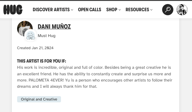 Thank you my dear <a href="/DaniMunozArt/">Dani Munoz Artist</a> for this heartfelt review on <a href="/thehugxyz/">JJ</a>