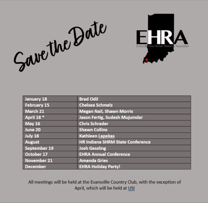 “We’re HR professionals, we like to know our schedules for the entire year.”

🗓️ Add the 2024 EHRA Monthly Meetings to your calendar!
#hrindianashrm #humanresources #HR #EHRA #SHRM #networking #meeting #planningahead