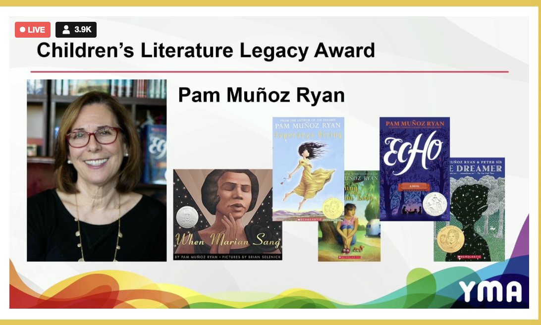 Congratulations to Pam Munoz Ryan, winner of this year's Children's Literature Legacy Award! #alayma