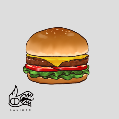 「0122-漢堡 #素材 #米得每日素材 」|樂米得🦀ラミドのイラスト