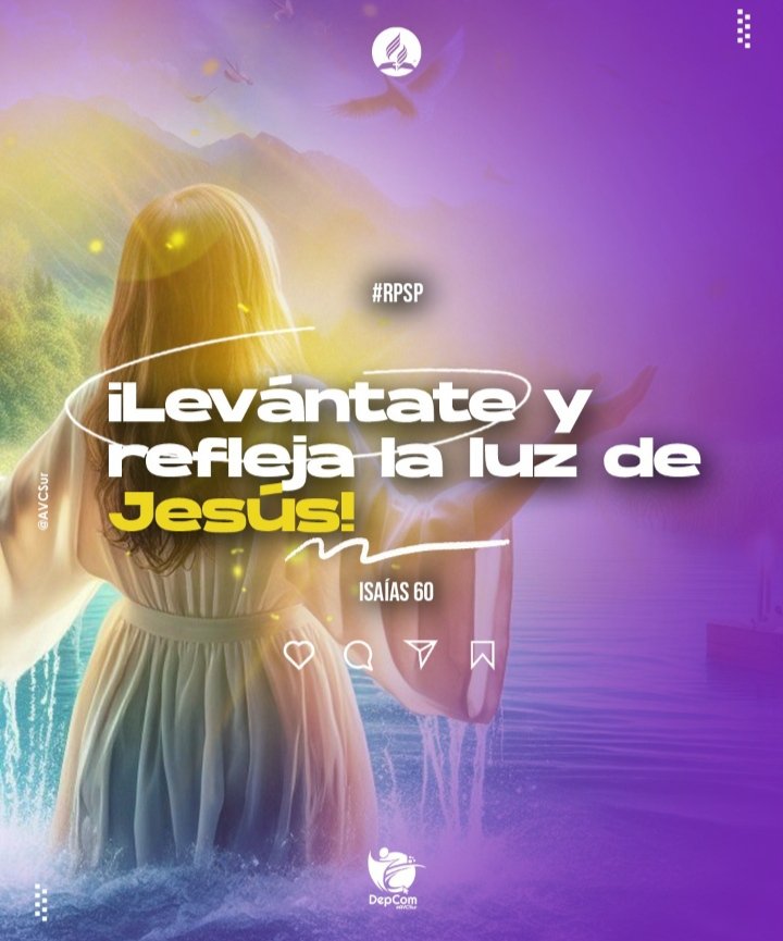 Cada alma convertida refleje la medida de luz que le fue dada y a medida que refleja aumentará la luz y se hará más brillante. Dad vuestra luz... emitid vuestros rayos reflejados desde el cielo. EGW
Isaías 60 #rpsp