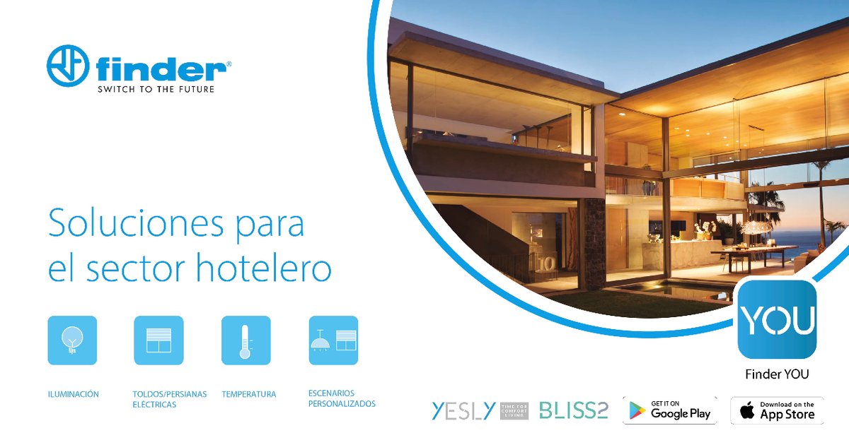 finderspain's tweet photo. 🏨💡Desde el control de la #iluminación y la #climatización, hasta la personalización de la estancia, las soluciones Finder para el sector hotelero garantizan el máximo confort, ahorro y seguridad.
Descubre más 👉🏻 https://t.co/eHtw3pMEvQ
#FinderES #Switchtothefuture #hoteles https://t.co/S6cbcgdtTt