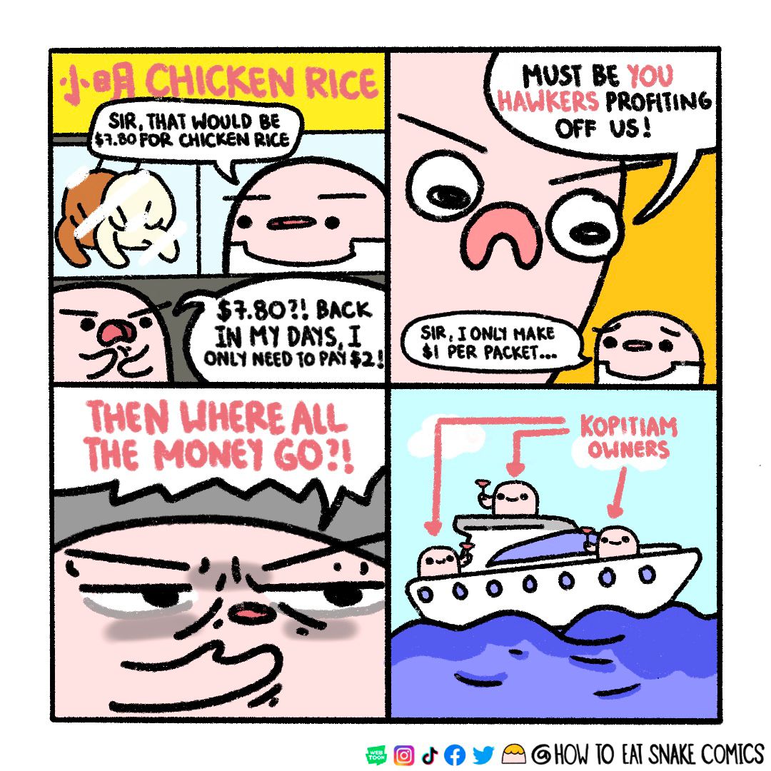 howtoeatsnake's tweet photo. So who is the one killing the hawker culture 🧐🧐🧐

#hawker #rental #kopitiam #expensive https://t.co/gKX0NWC84t