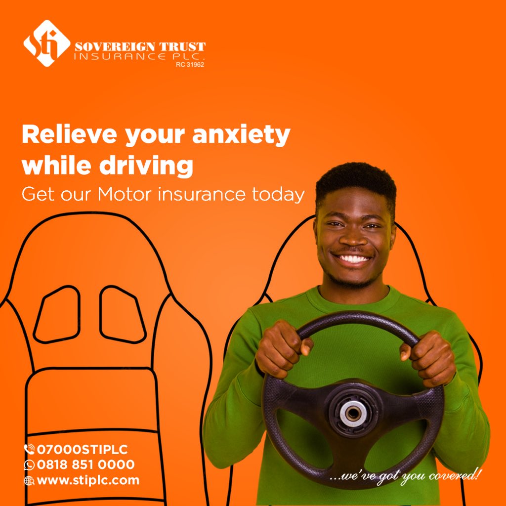 Drive stress free with our Motor insurance packages. 

Send us a DM to get yours today.  

#SovereignTrustInsurance #motorinsurance #autoinsurance #sti