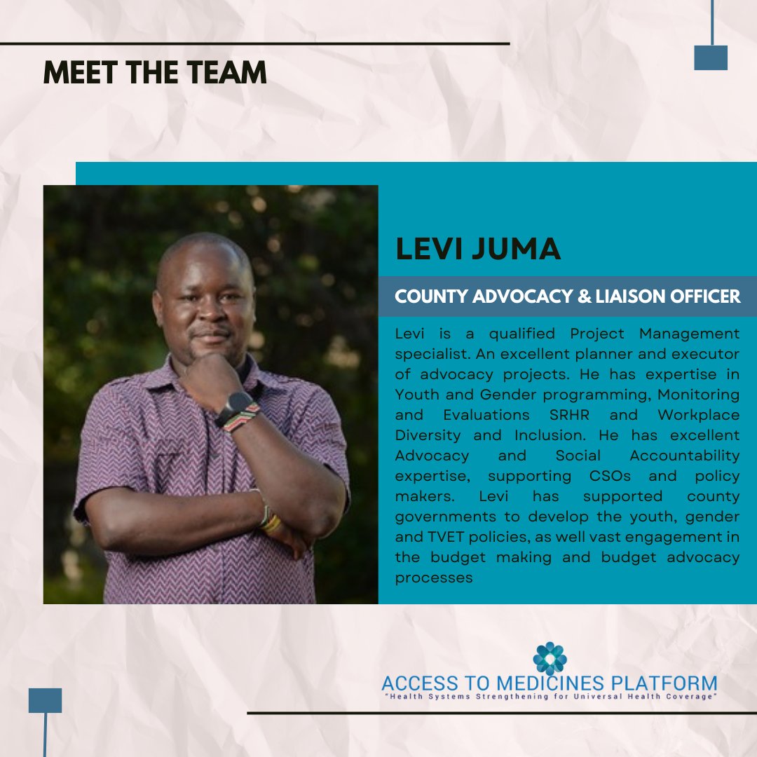 ANNOUNCEMENT! 🎉 We' re happy to introduce the latest addition to our team, Levi Juma! ✨ As our County Advocacy & Liaison Office, he brings a wealth of knowledge and passion for SRHR. Welcome to the AtMP family, @levigemin #TeamGrowth