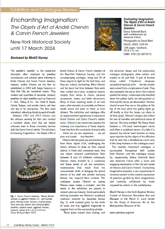 "Enchanting Imagination: The Objets d’Art of André Chervin and Carvin French Jewelers" reviewed in 'Jewellery History Today' <a href="/SJH_1977/">Jewellery Historians</a> 
#AndréChervin #CarvinFrench #jewellery #jewelry #makers #designers
gilesltd.com/product/enchan…
